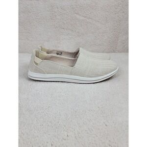 Clarks Womens 10 Natural Metallic Breeze Step II Slip On Nautical Comfort Shoes